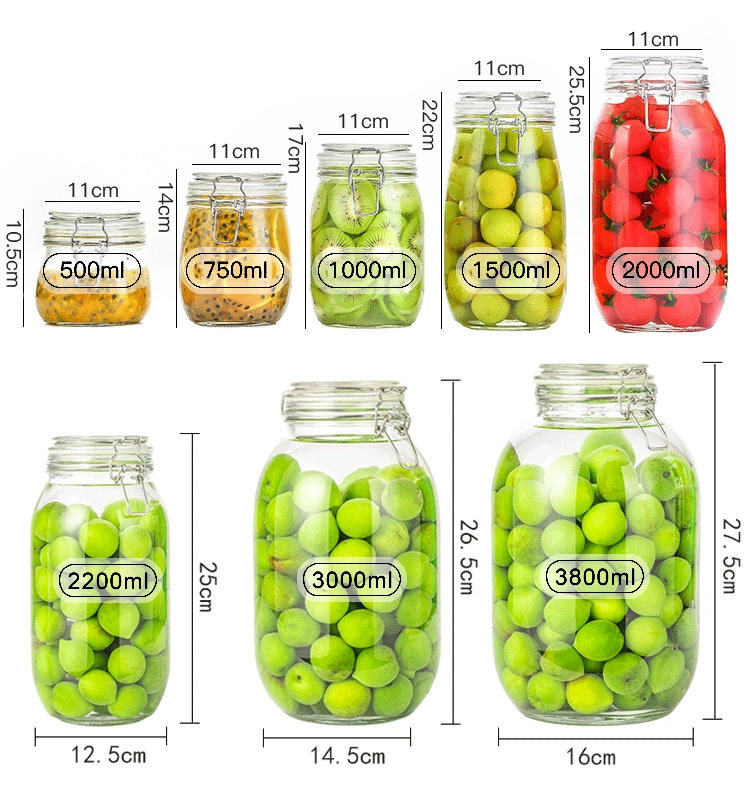 Round Clear Airtight Clip Glass Storage Container