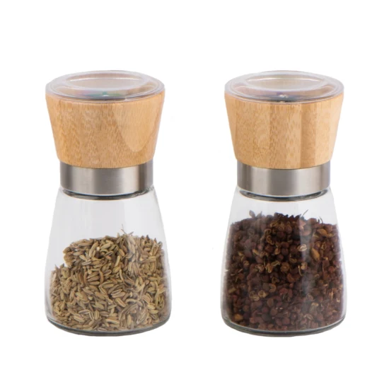 Manual Spice Grinder/Kitchen Mill/Salt Pepper Grinder/Ceramic Core Grinder with Glass Bottle for Salt Pepper Kitchen Mill