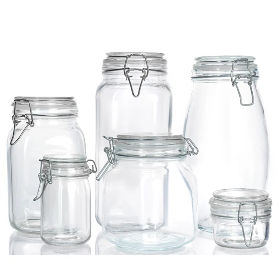 Round Clear Airtight Clip Glass Storage Container