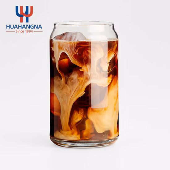 Clear Beer Glass 16oz 480ml Custom Logo Sublimation Shaped Coffee Soda Glass Juice Cup with Straw