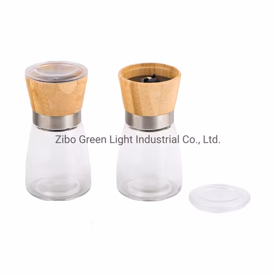 Manual Spice Grinder/Kitchen Mill/Salt Pepper Grinder/Ceramic Core Grinder with Glass Bottle for Salt Pepper Kitchen Mill