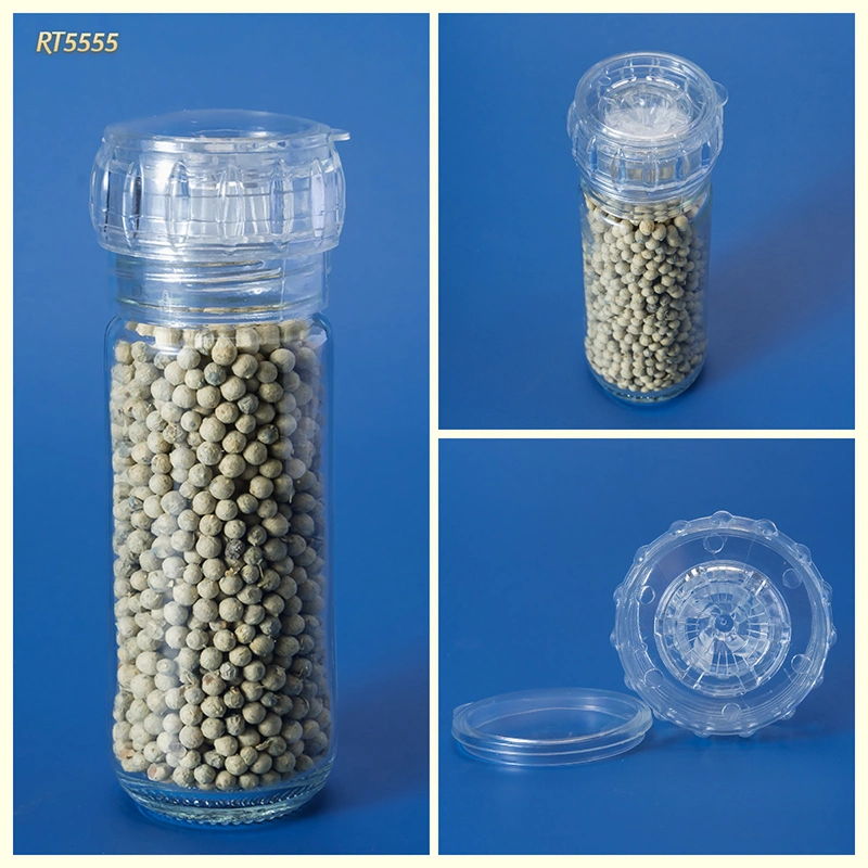 100ml Kitchen Glass Bottle Manual Salt Pepper Mill Spice Grinder Jar with Plastic Grinding Cap