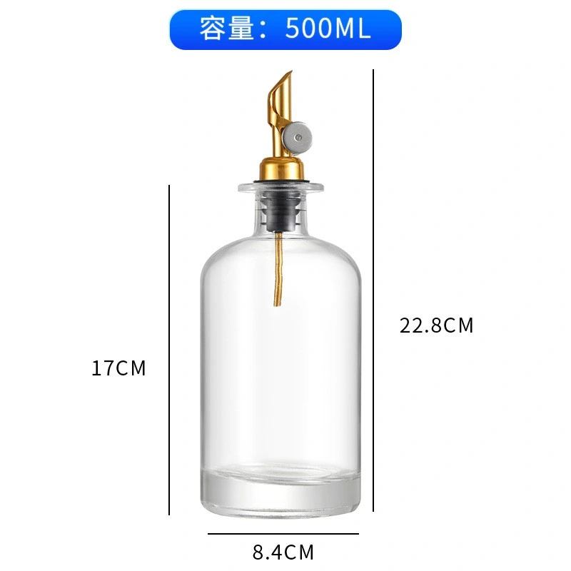 Auto Open Empty Olive Oil Glass Bottle Soy Sauce Vinegar Dispenser with Lid