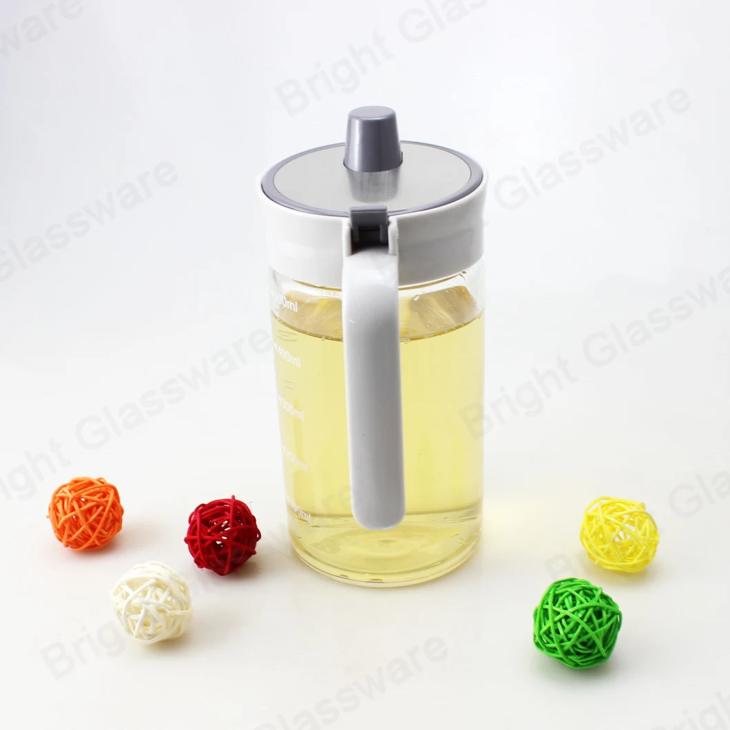 Soy Sauce Oil Vinegar Maple Syrup Glass Bottle Dispenser with Plastic Lid