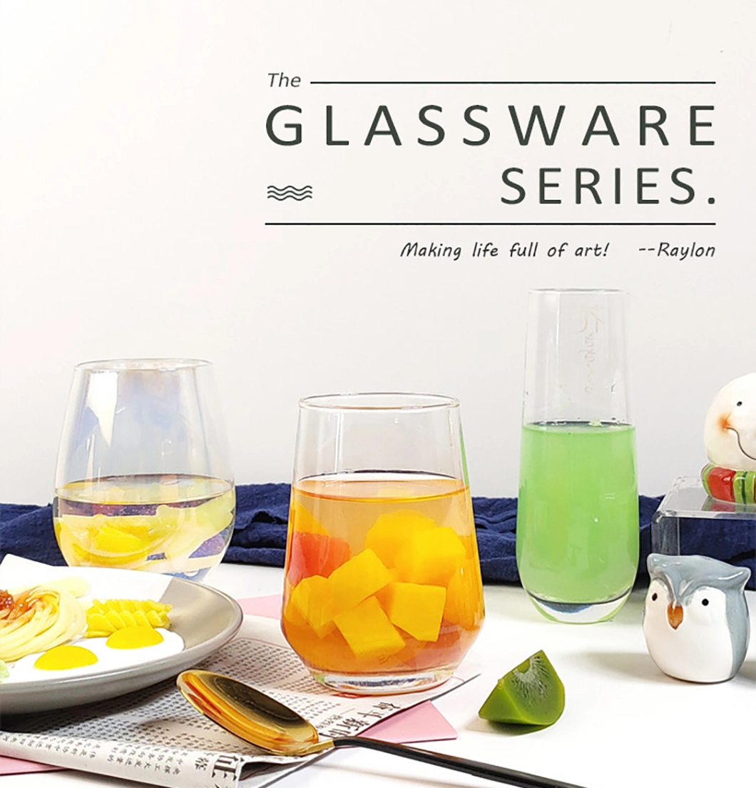 600ml Hand Blown Egg Shape Tumbler Glass Juice Custom Wine Glass Colorful Stemless Wine Glass Cup
