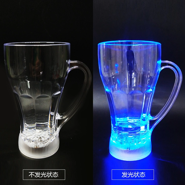 Wholesale Colorful Glass LED Juice Cup with Handle for Party, KTV, Bar, Wedding Decoration