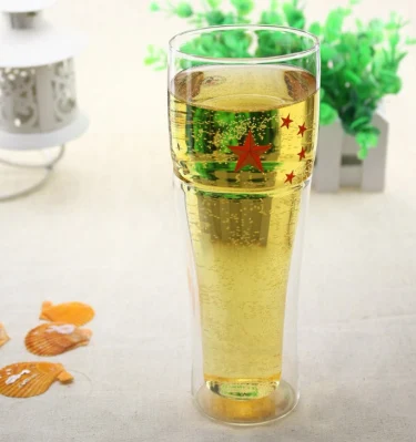 Customized Double Wall Beer Glass Juice Cup for Promotion Gift