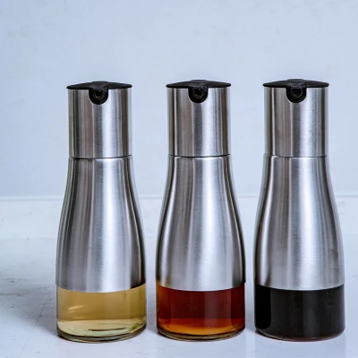New Design Measured Glass Oil and Vinegar Dispenser with Non-Drip Spout Milk Oil Bottle