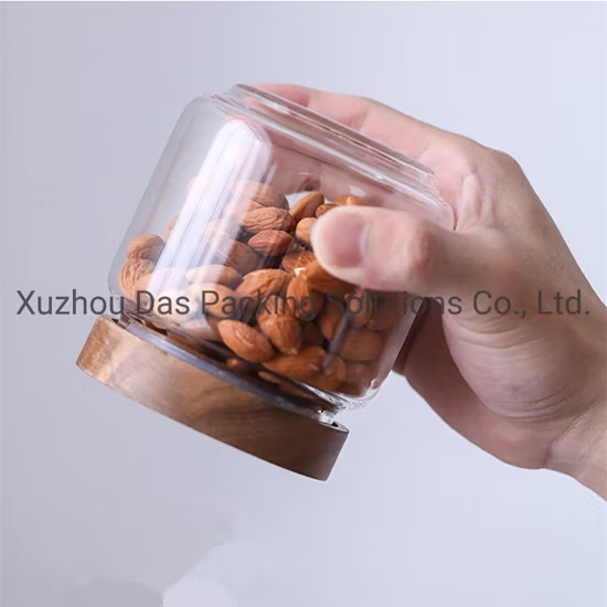 Empty High Borosilicate Air Tight Storage Jars Containers with Acacia Wood Lid Glass Jars for Food Glass Spice Honey Jars