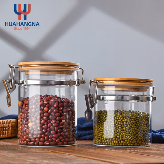 Round Clear Airtight Clip Glass Storage Container